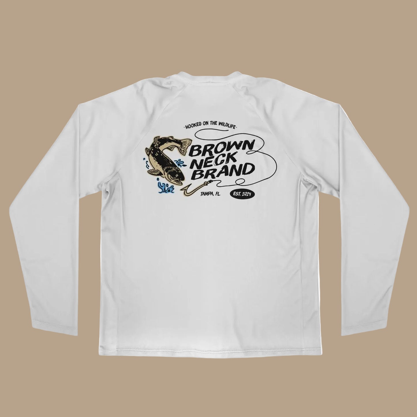 Brown Neck Brand Original Non Hooded Fishing Shirt