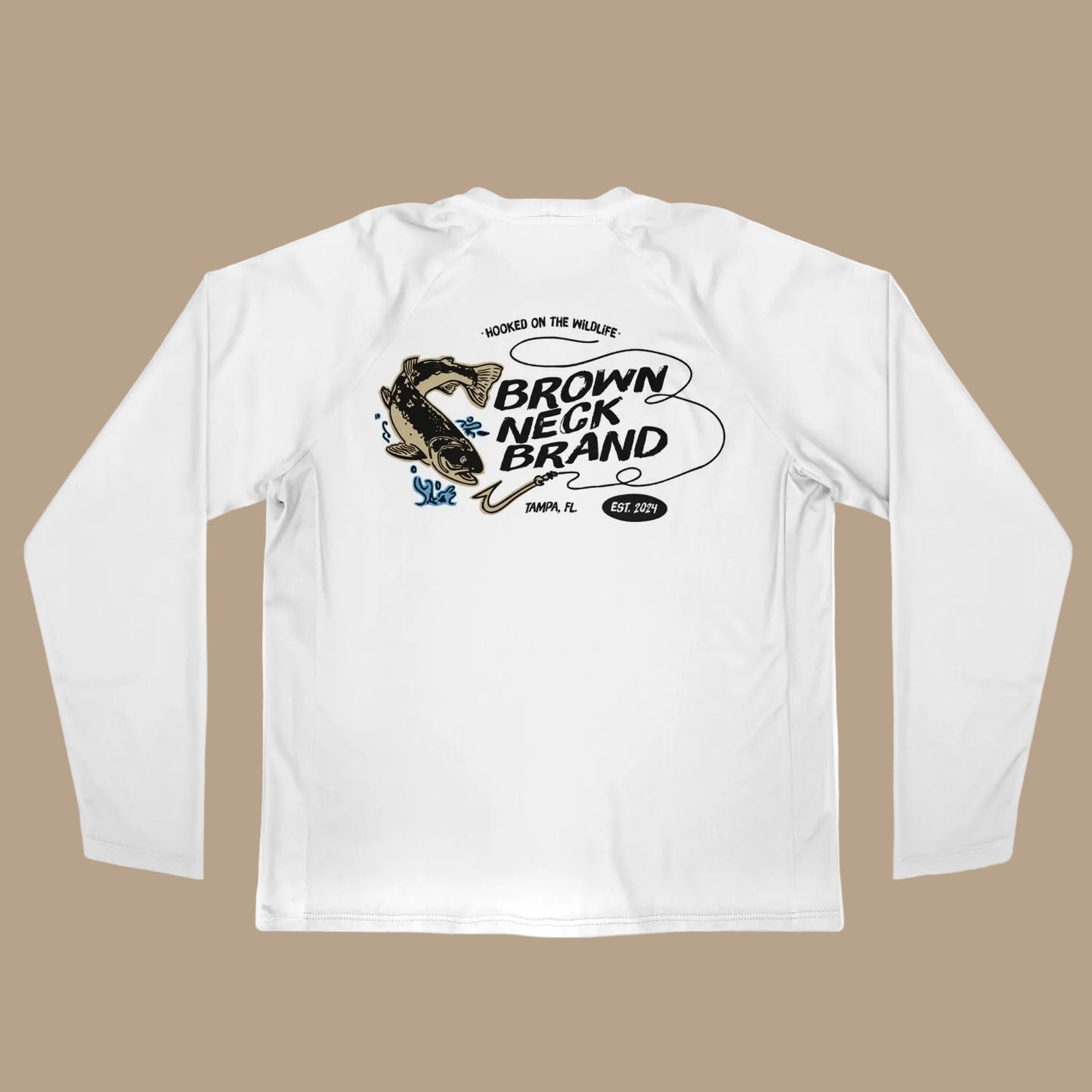Brown Neck Brand Original Non Hooded Fishing Shirt
