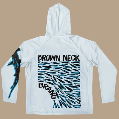 Shark and Minnows Hooded Fishing Shirt