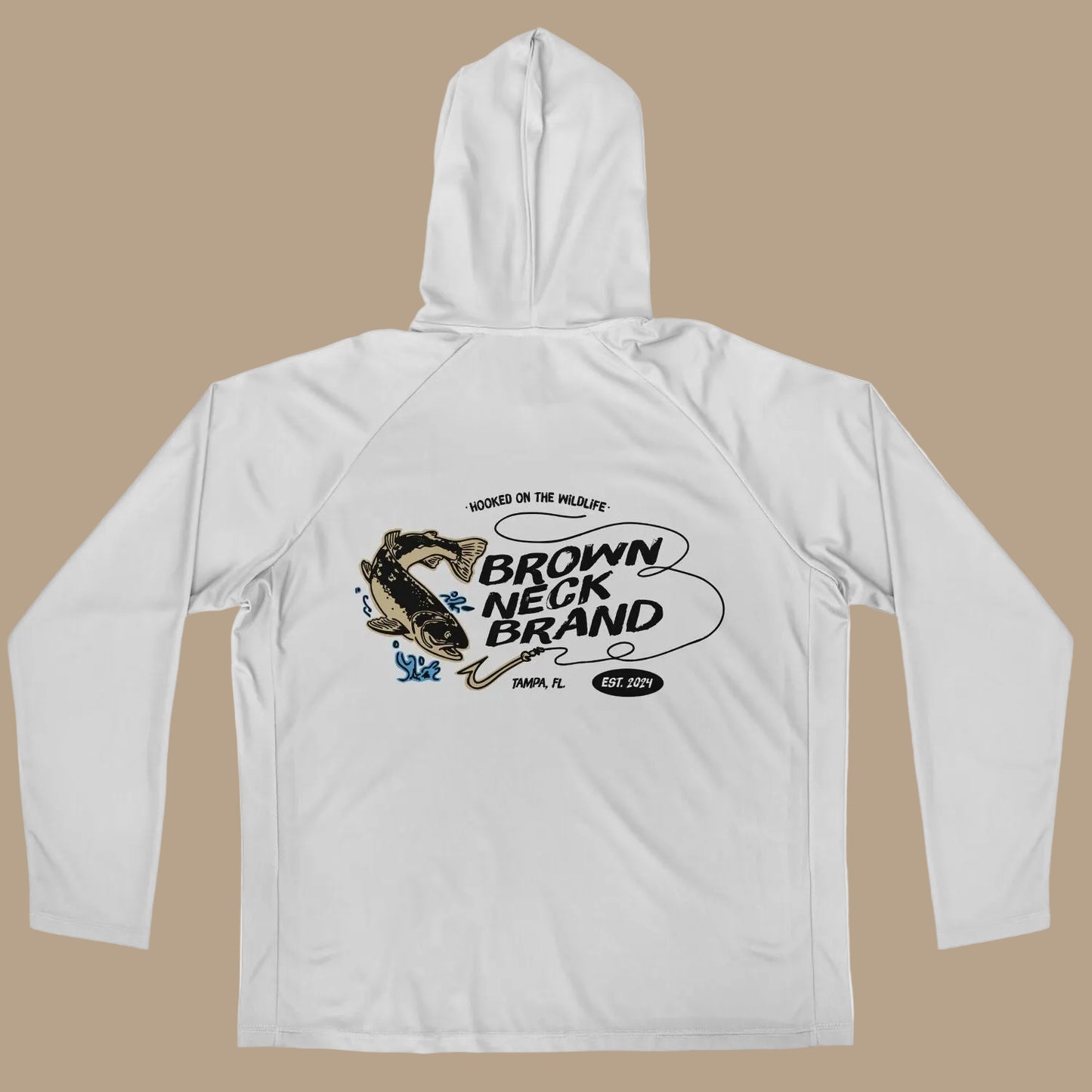 Brown Neck Brand Original Hooded Fishing Shirt
